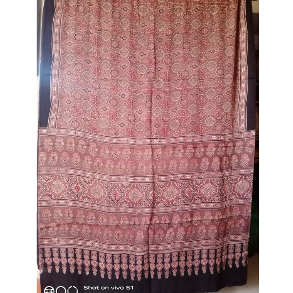 Ajrakh Block print Saree 